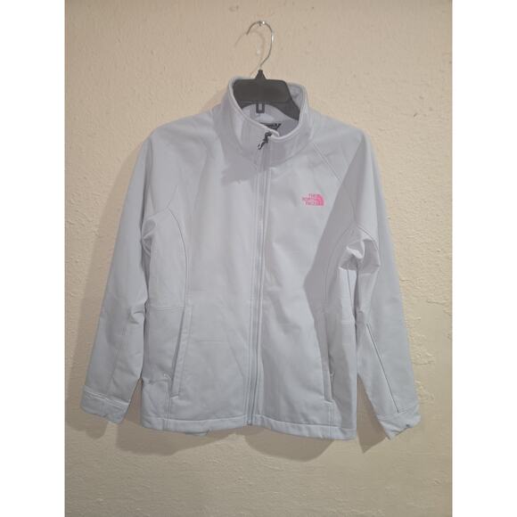 The North Face Womens Zip Up Jacket, Gray With Pink Logo, Size Large - Picture 1 of 10